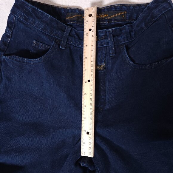 Marithe Francois Girbaud Blue Jeans Womens 9/10 Short Logo Denim Pants FLAW - Picture 8 of 16